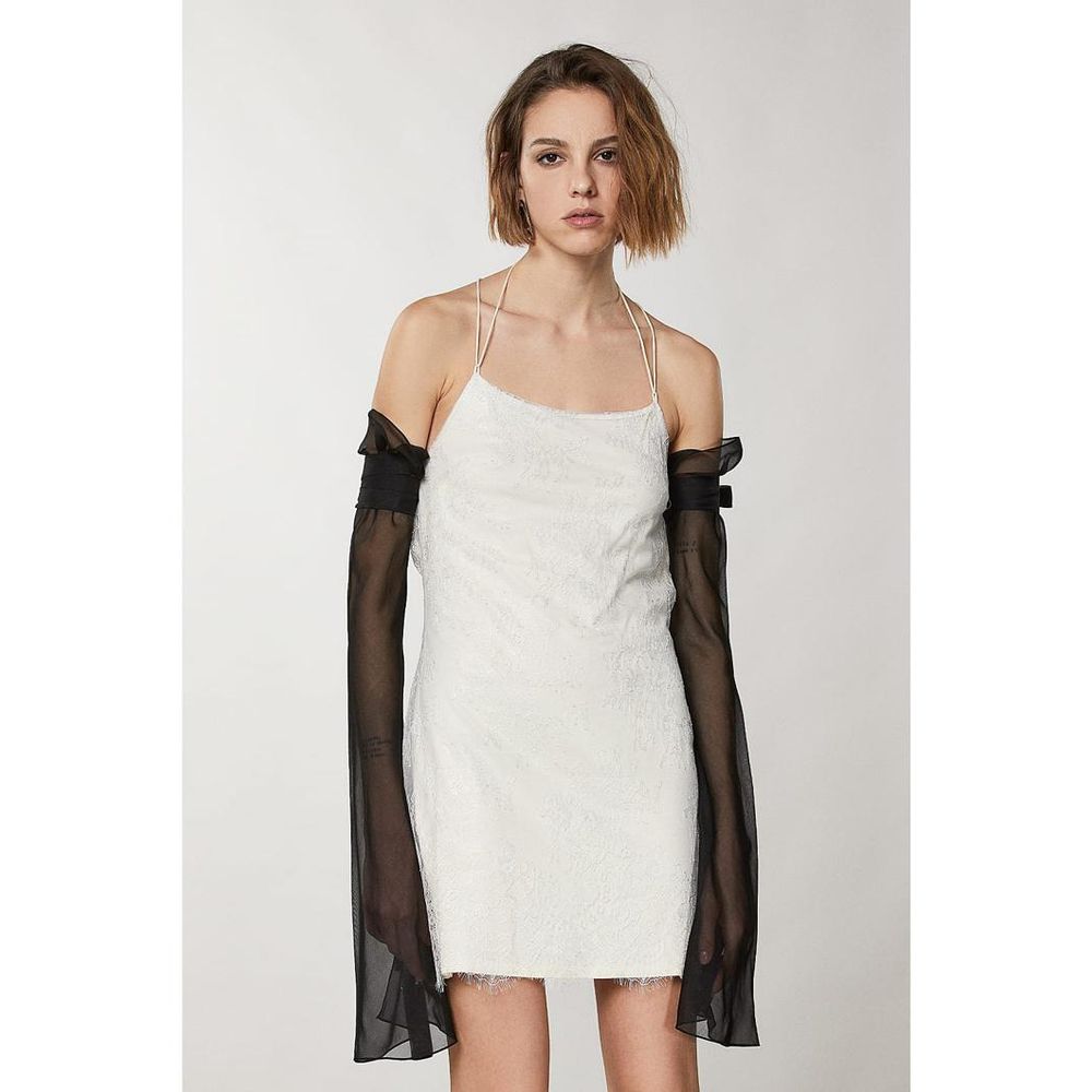 Silver Nylon Cocktail Dress