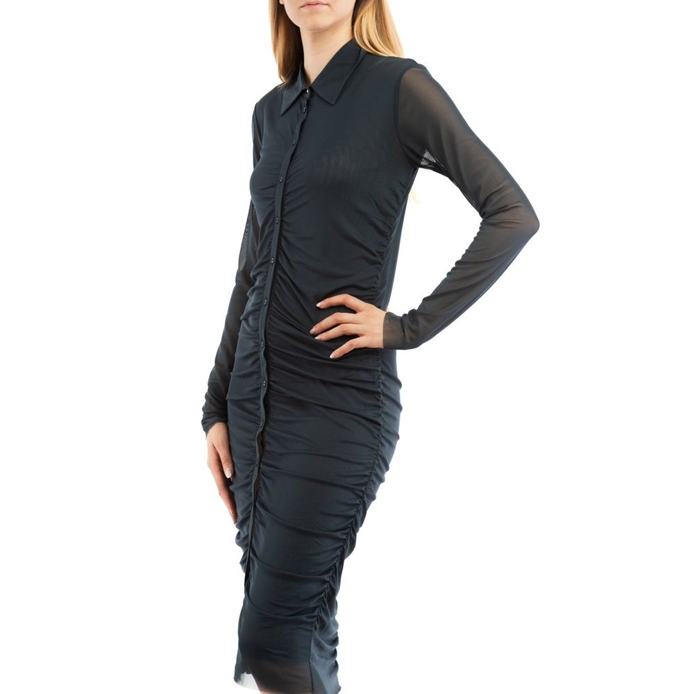 Blue Polyester Casual Dress