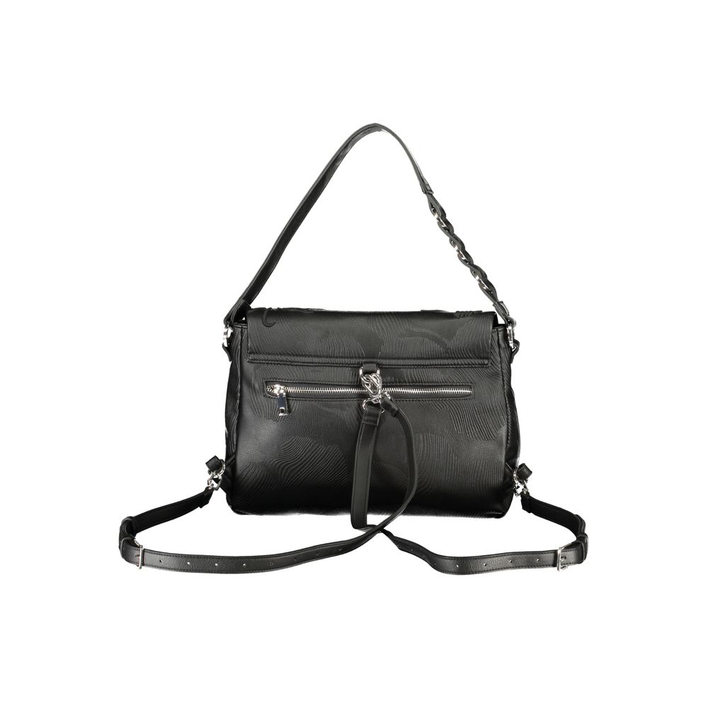 Black Polyurethane Women Backpack