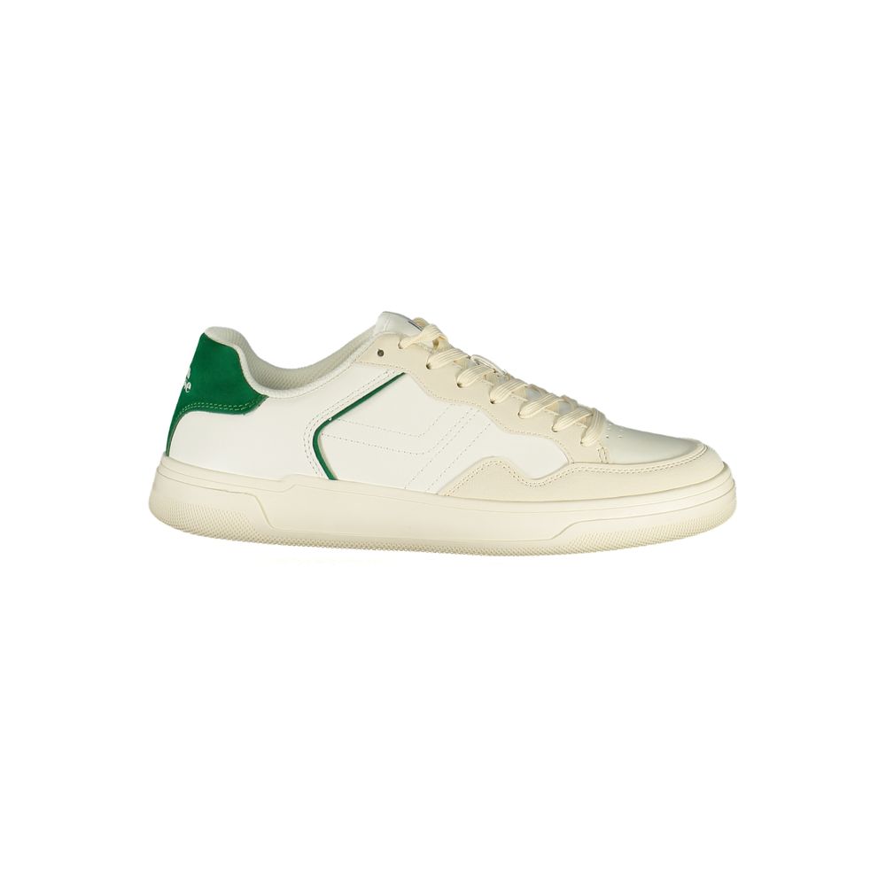 White Polyurethane Men Sneaker