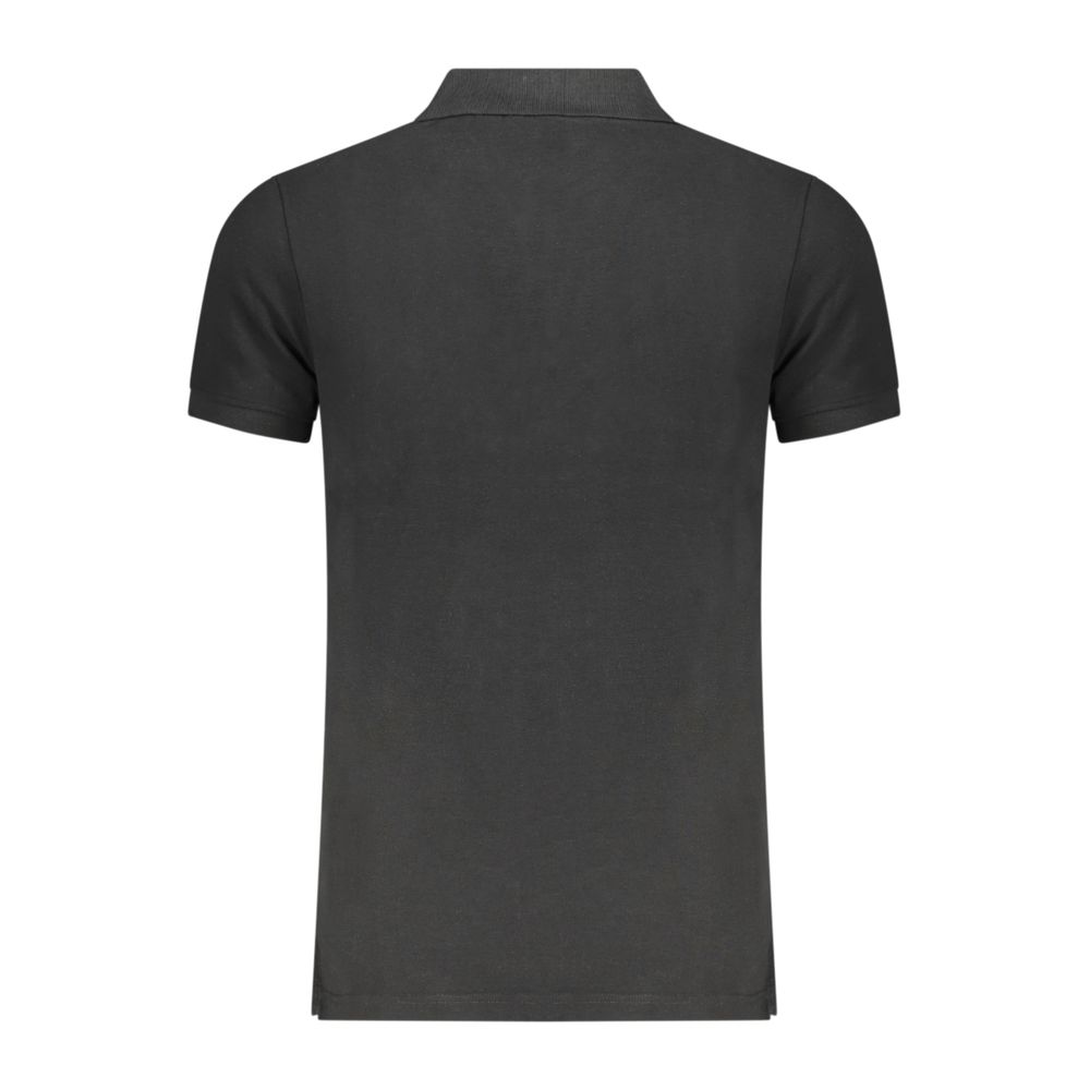 Black Cotton Men Polo Shirt