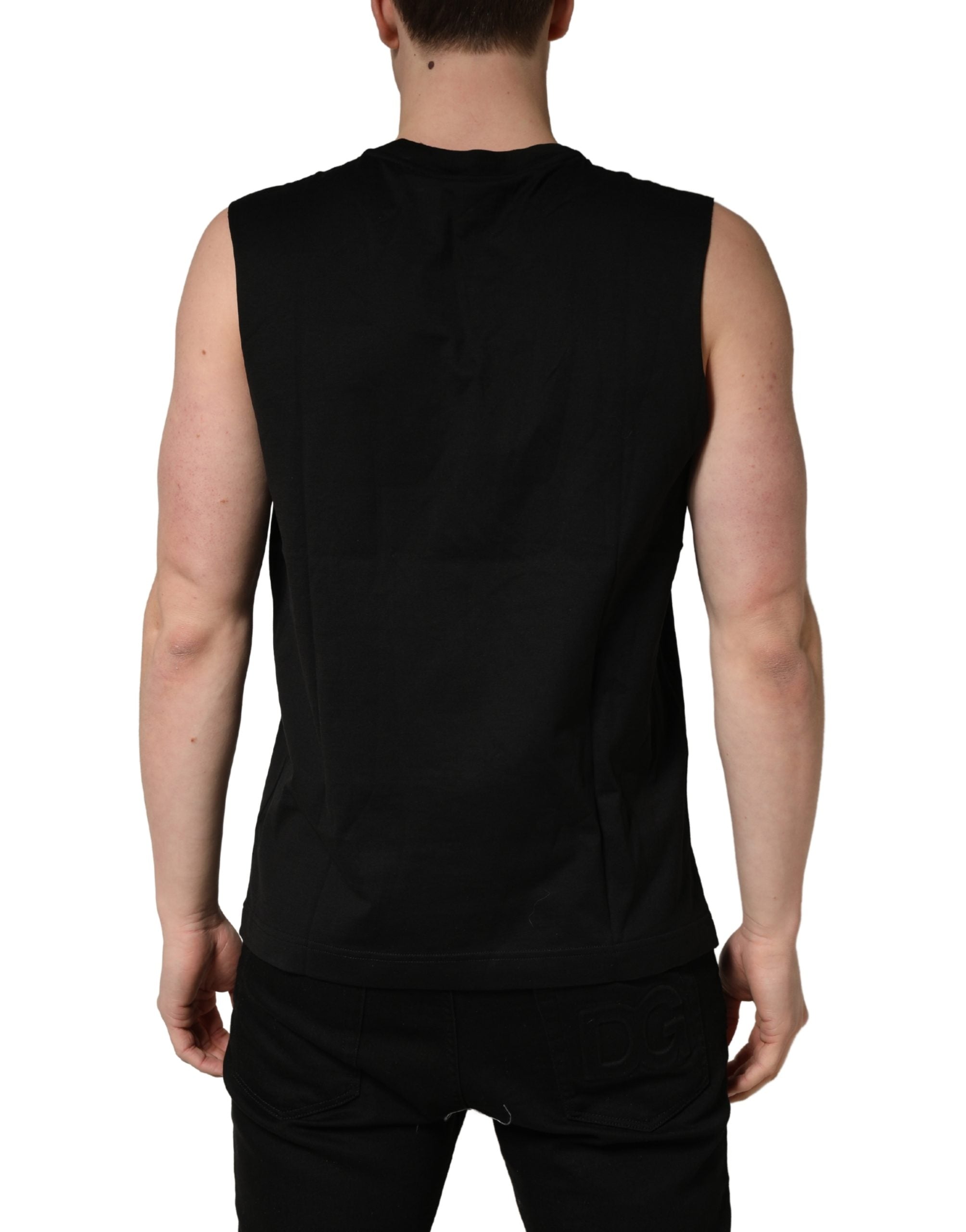 Black Crew Neck Sleeveless Tank Top T-shirt
