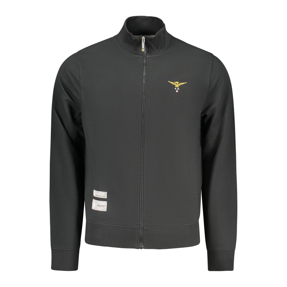 Black Cotton Men Sweatshirt