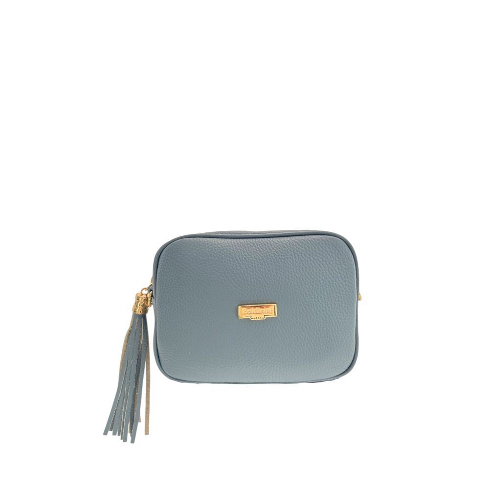 Blue Leather Women Crossbody Bag