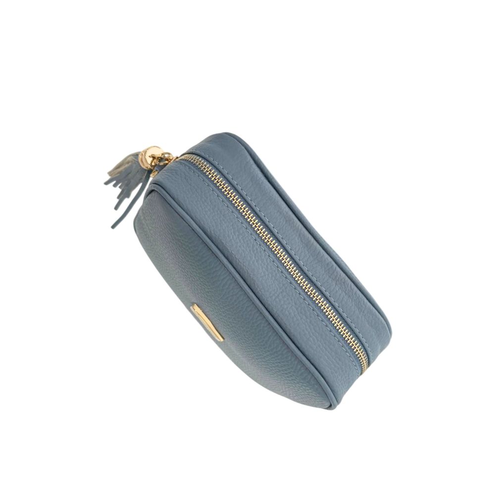 Blue Leather Women Crossbody Bag