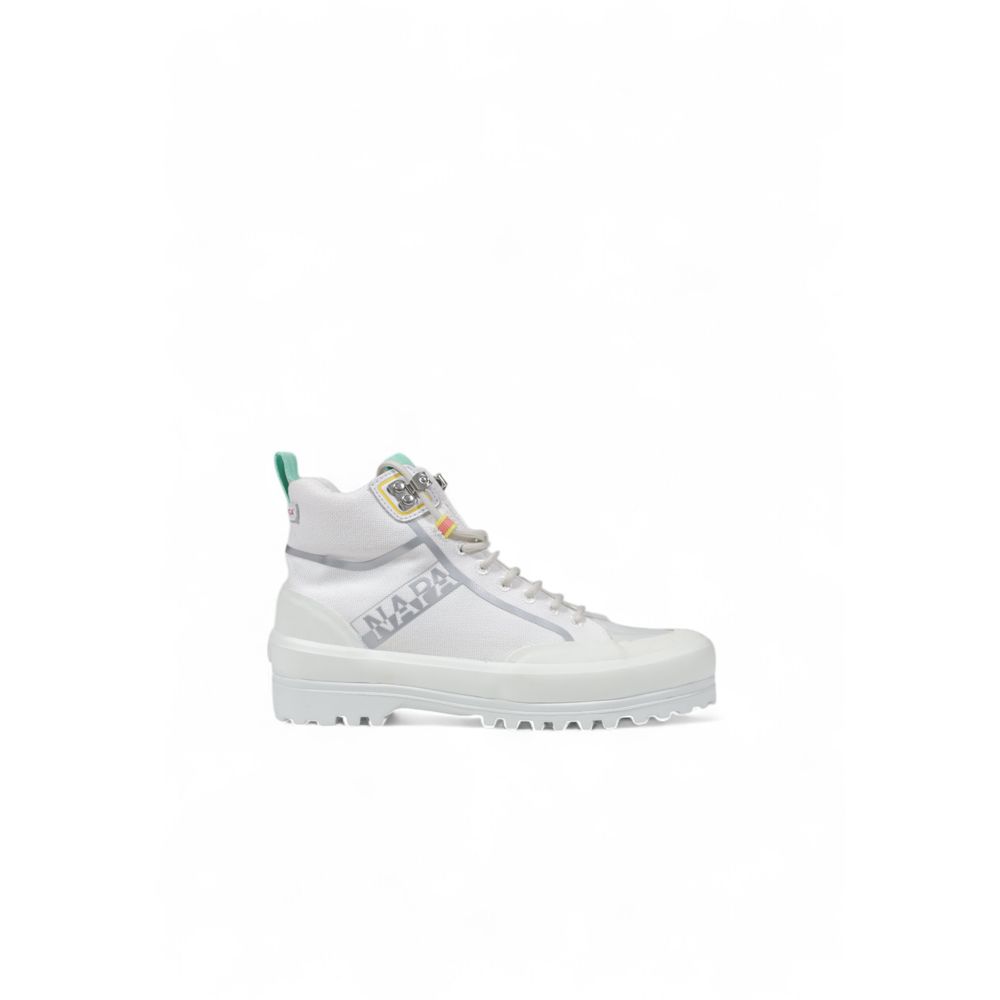White Fabric Chunky Sneakers