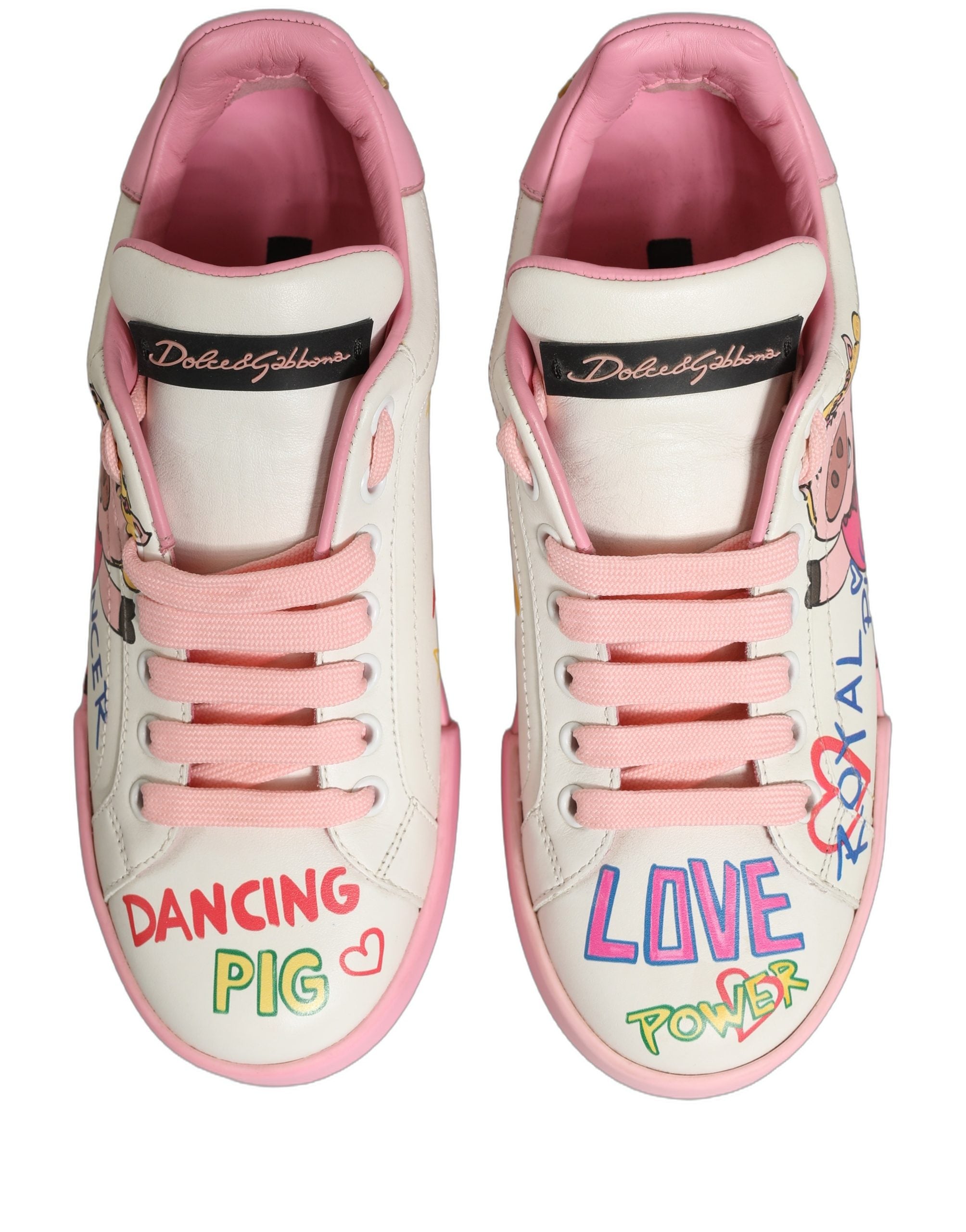 White Pink Portofino Royal Pig Sneakers Shoes