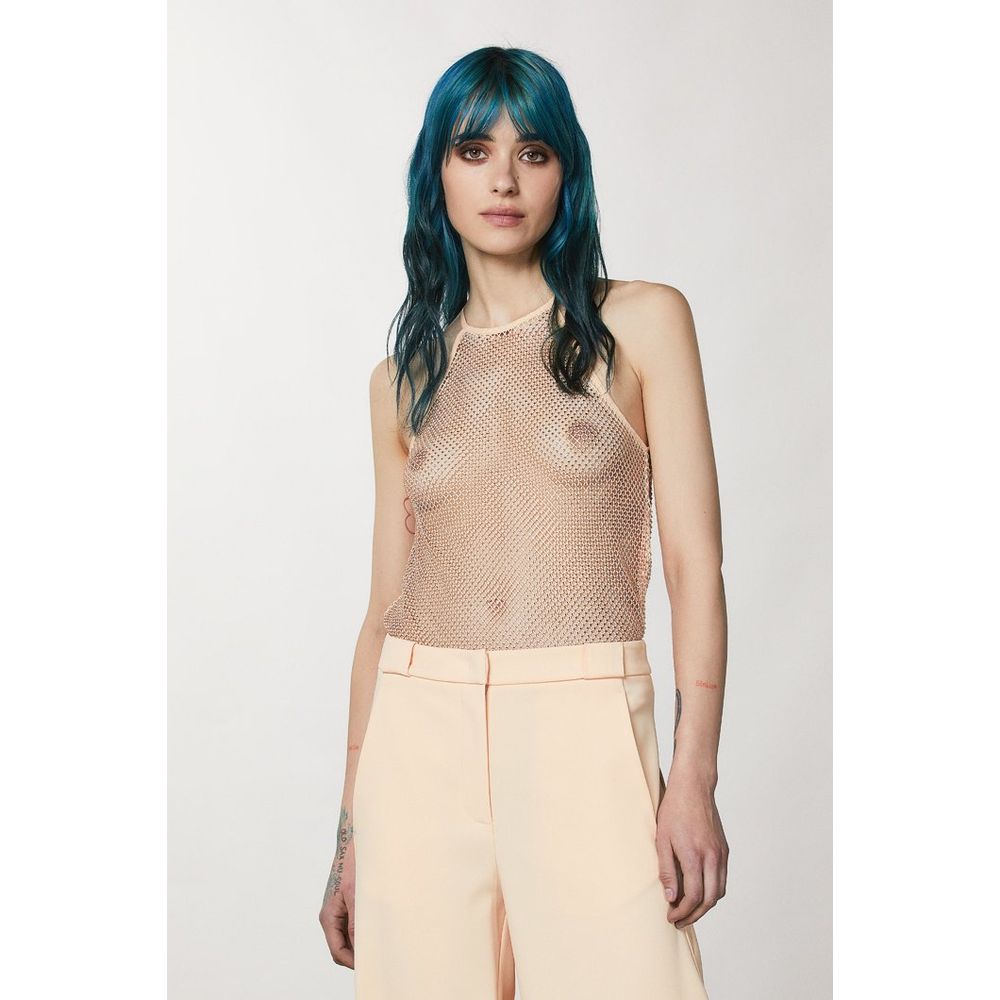 Pink Polyester Tank Tops