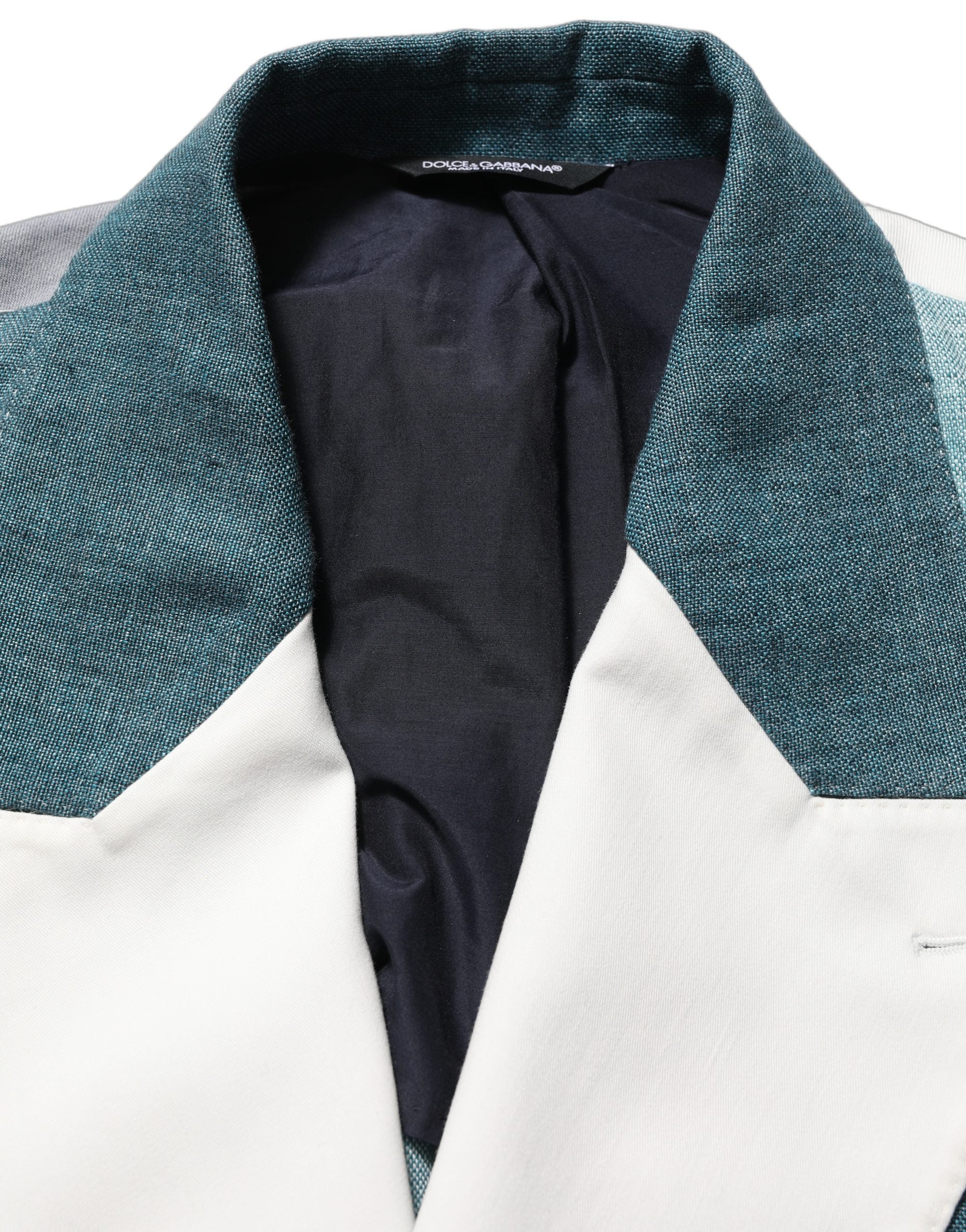 Multicolor Patchwork Linen Double Breasted Jacket
