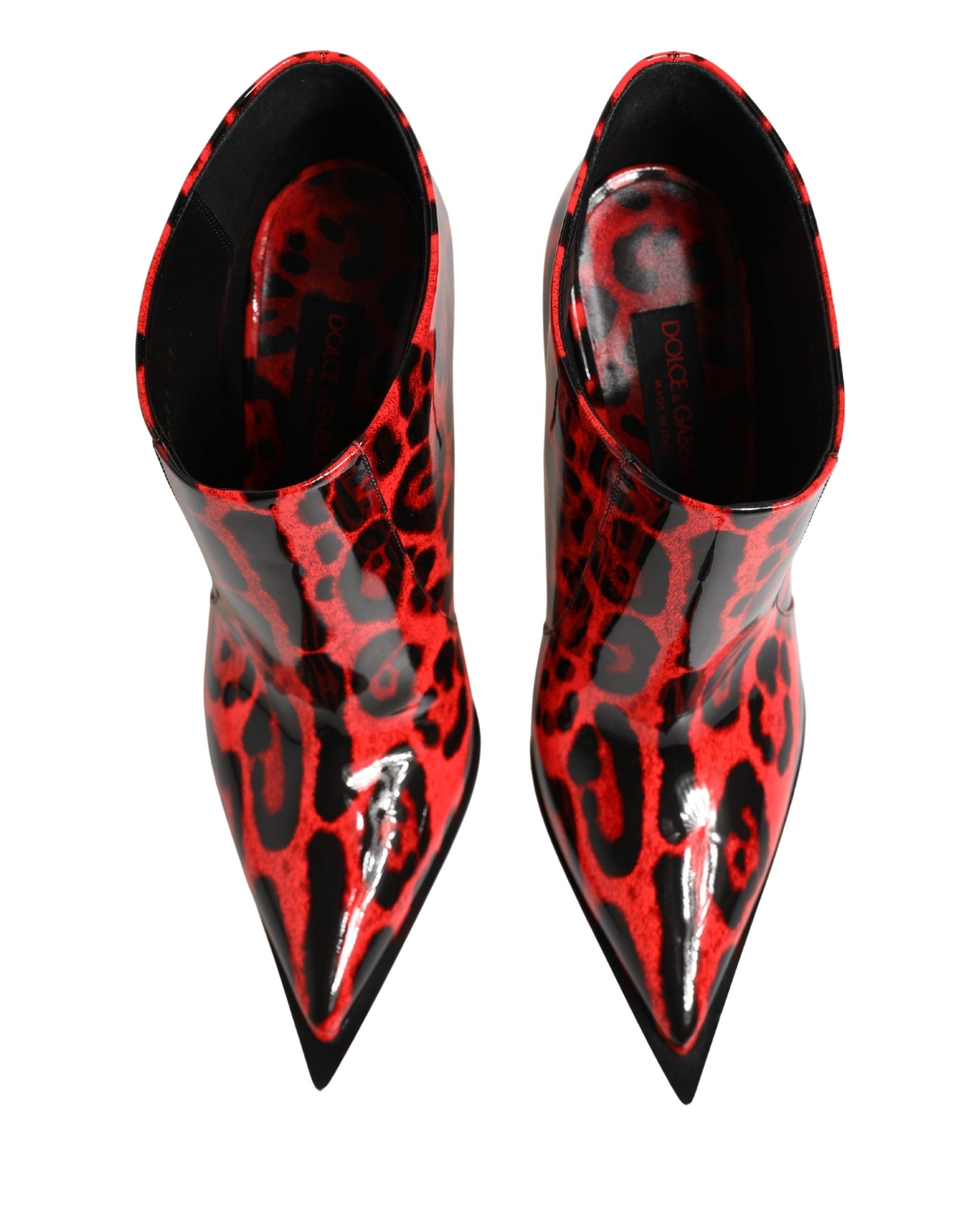 Red Leopard Cardinale Ankle Boots Shoes