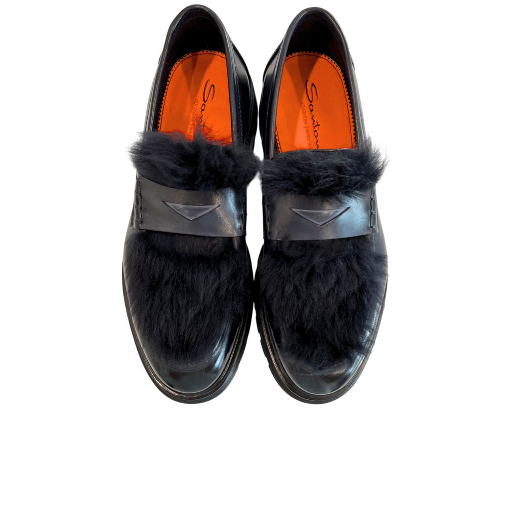 Blue Leather Men Loafer