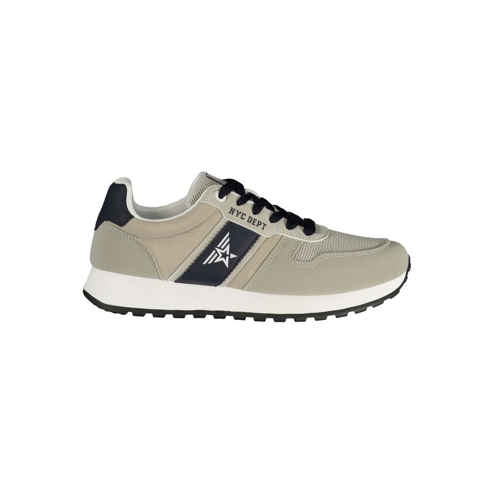 Beige Polyurethane Mens Sneaker