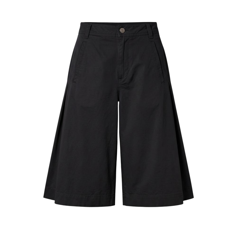 Black Cotton Women Shorts