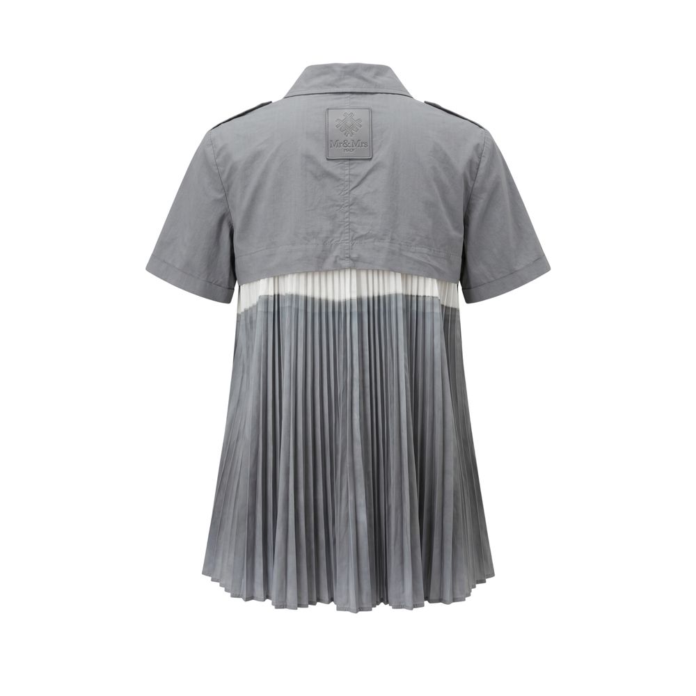 Grey Cotton Women Shirt
