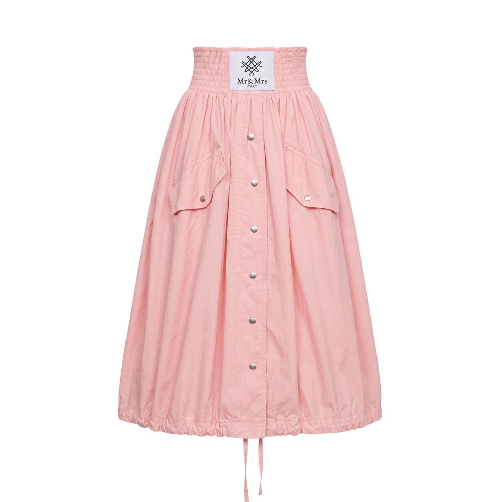 Pink Polyester Women Skirt