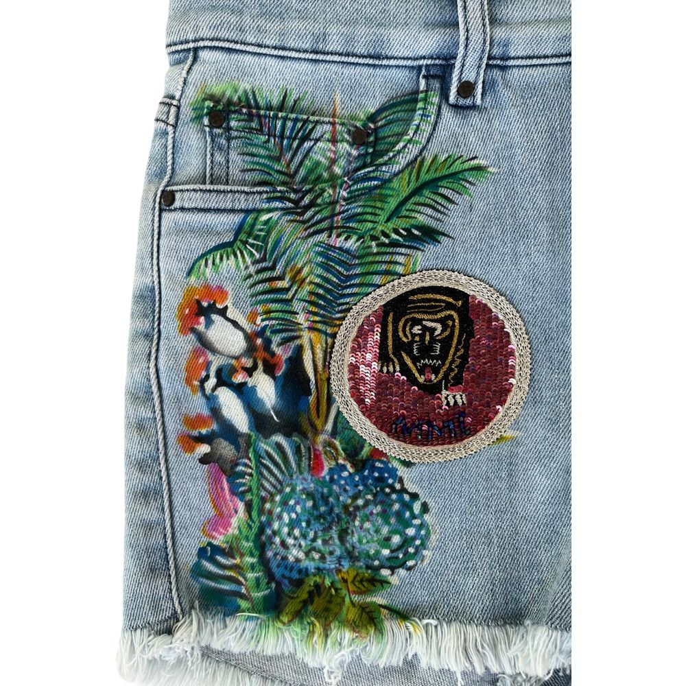 Blue Cotton Women's Short