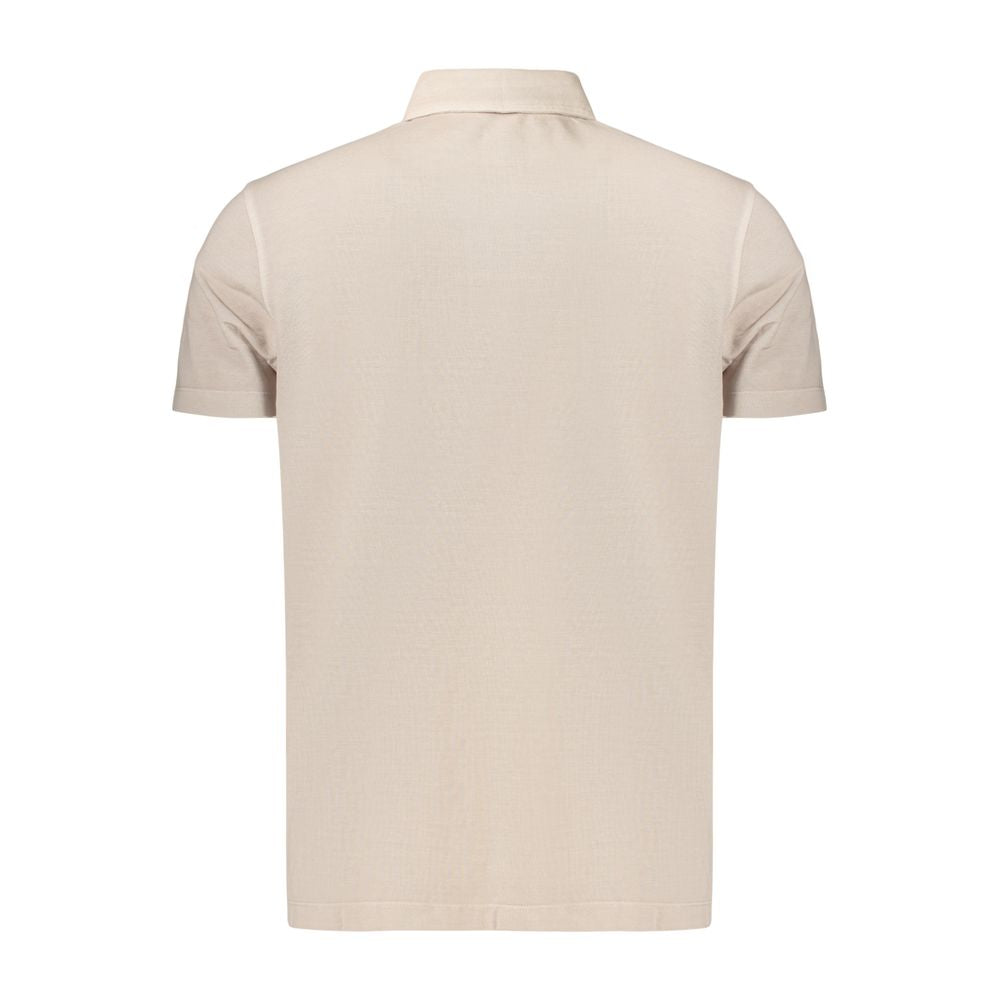 Beige Cotton Men's Polo Shirt