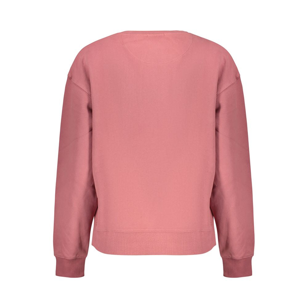 Pink Cotton Women Sweatshirt