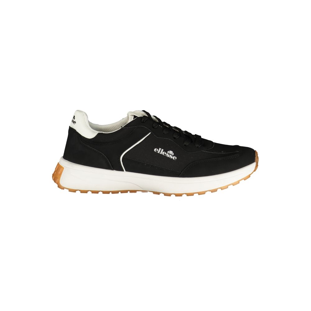 Black Polyester Men's Sneaker