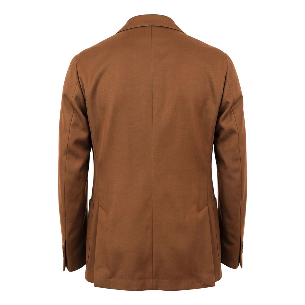 Brown Viscose Men Jacket