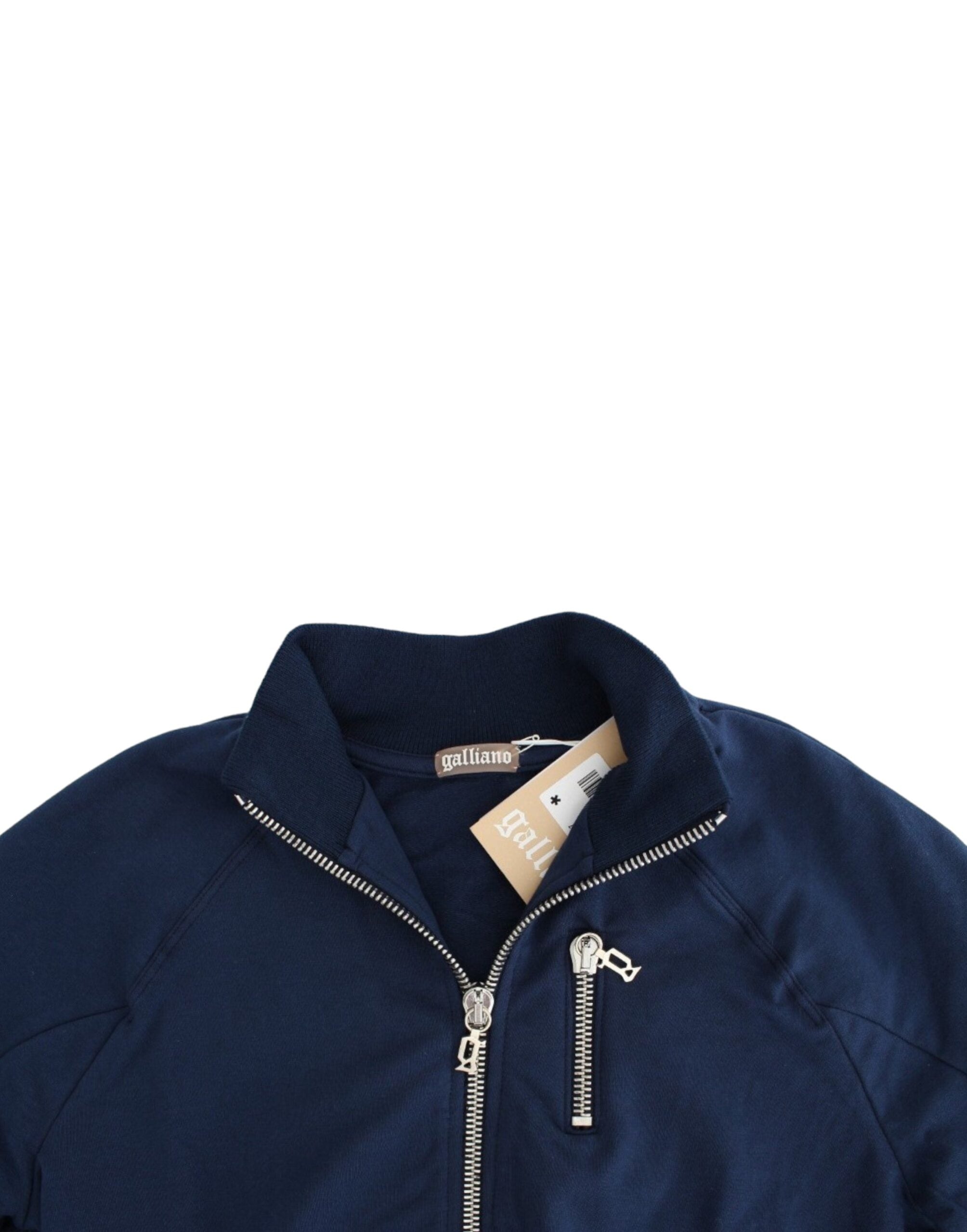Blue zip cotton cardigan
