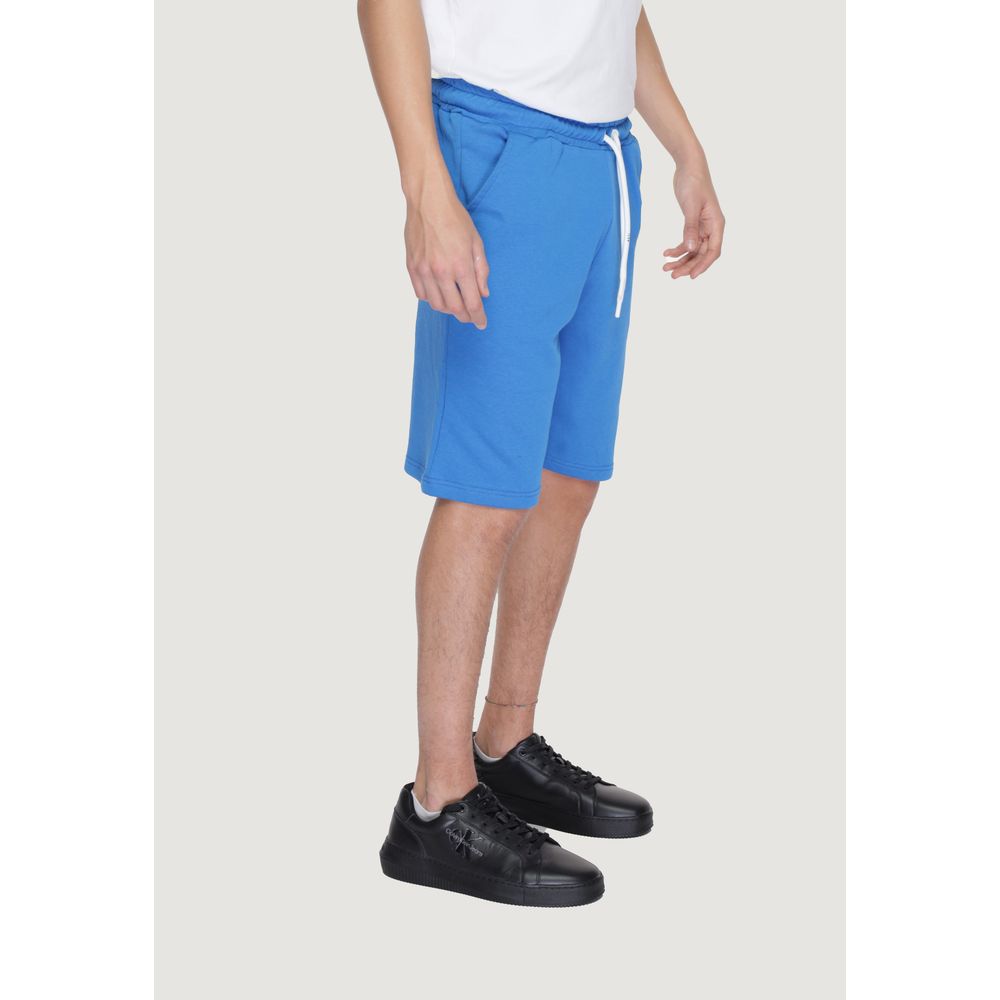 Blue Cotton Bermuda Shorts