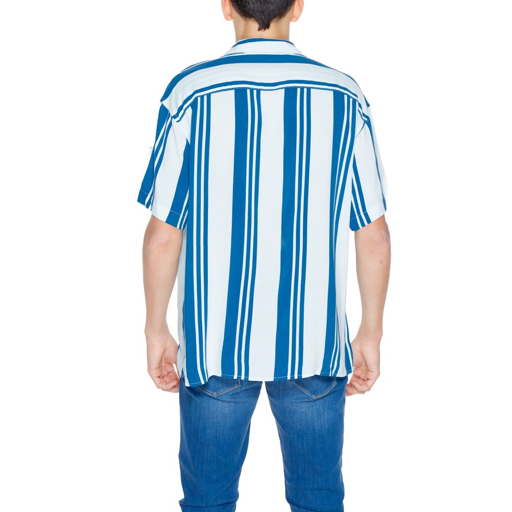 Blue Viscose Shortsleeve Shirt