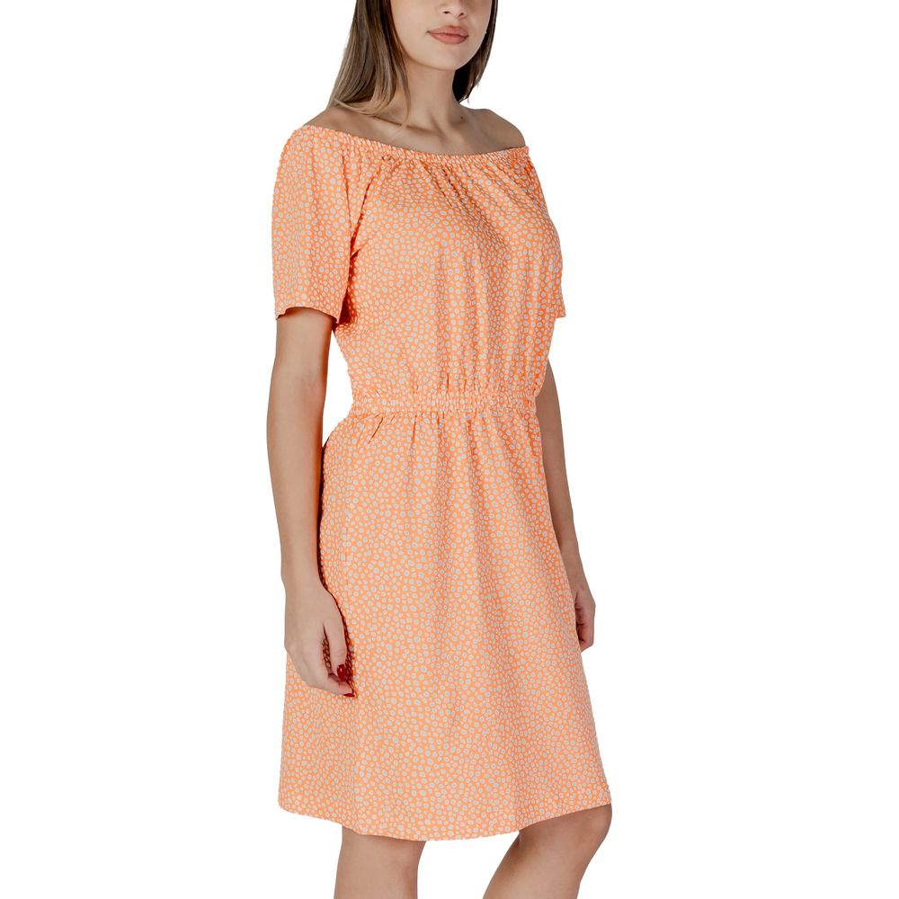 Orange Cotton Short Dress