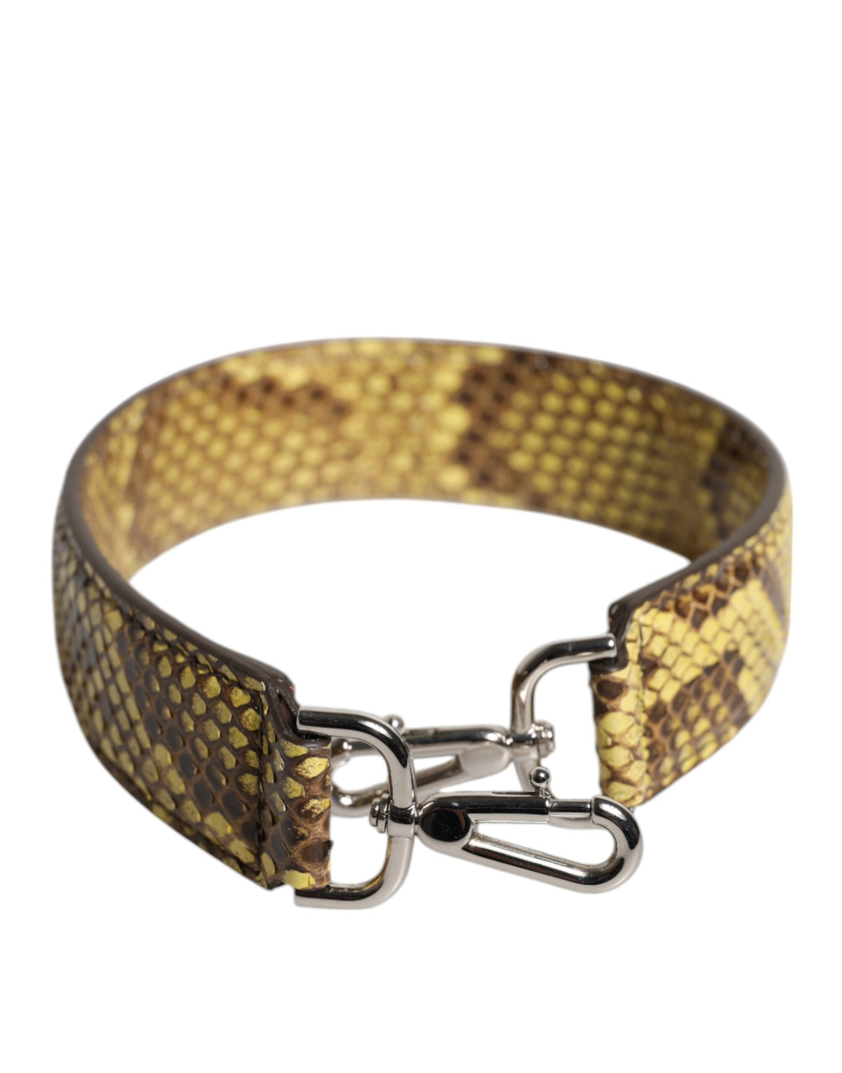 Yellow Exotic Leather Bag Shoulder Strap