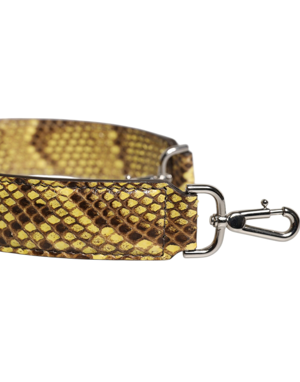 Yellow Exotic Leather Bag Shoulder Strap
