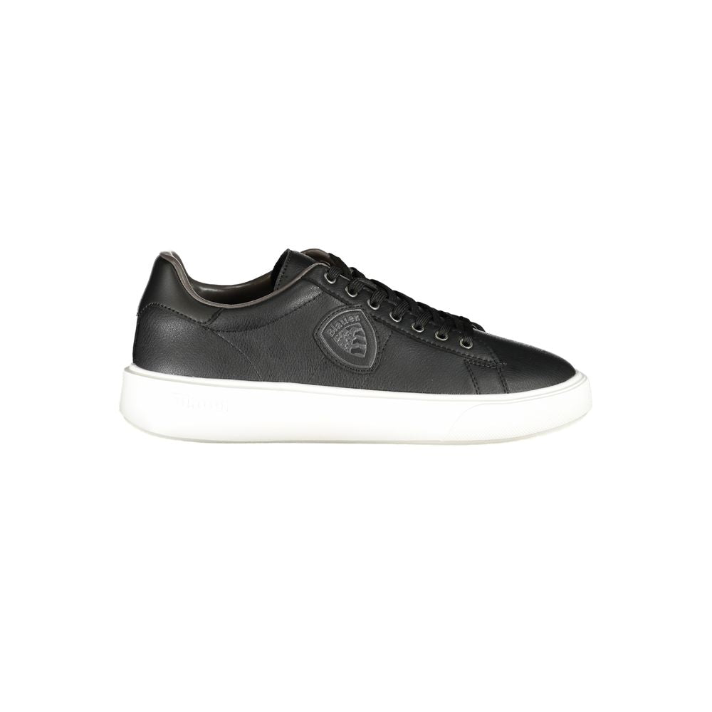 Black Polyurethane Men's Sneaker