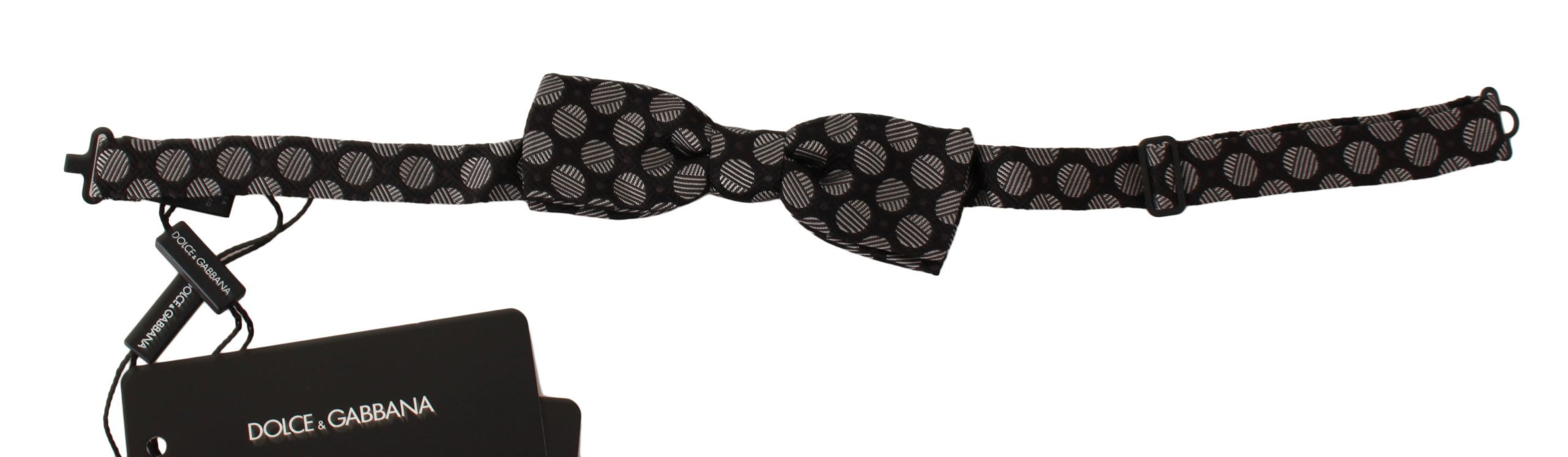 Dark Gray Silk Polka Dot Jacquard Men Bow Tie Papillon