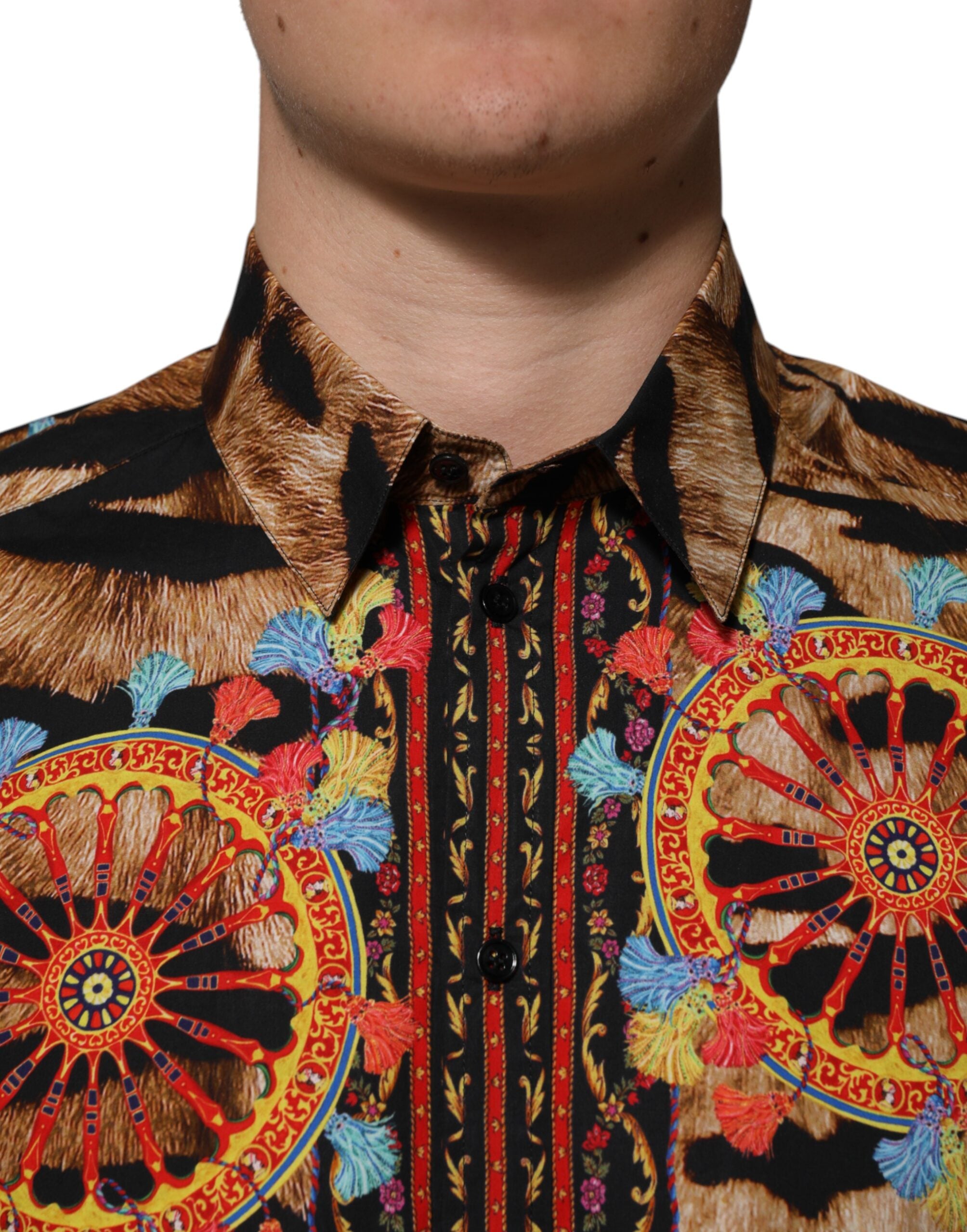 GOLD Cotton Tiger Carretto Long Sleeve Shirt
