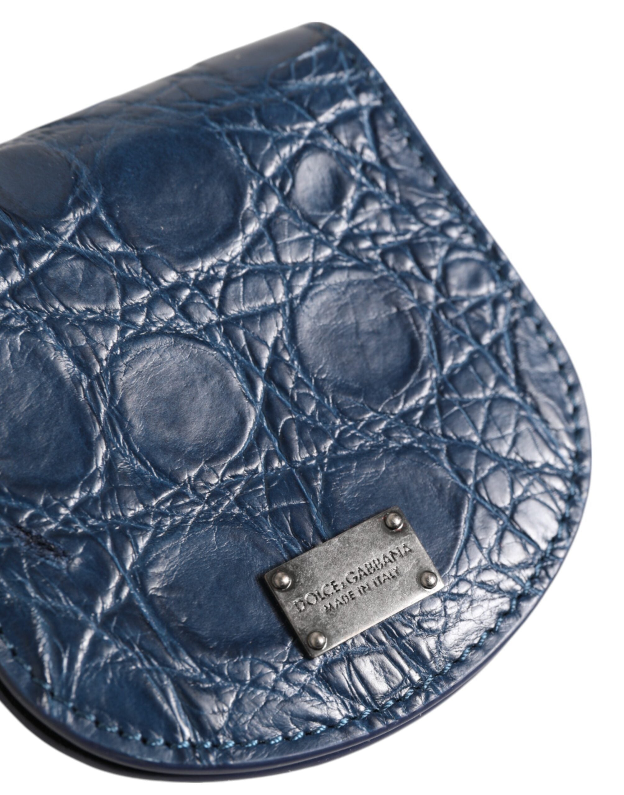 Blue Exotic Skin Coin Condom Case Holder Pocket Wallet