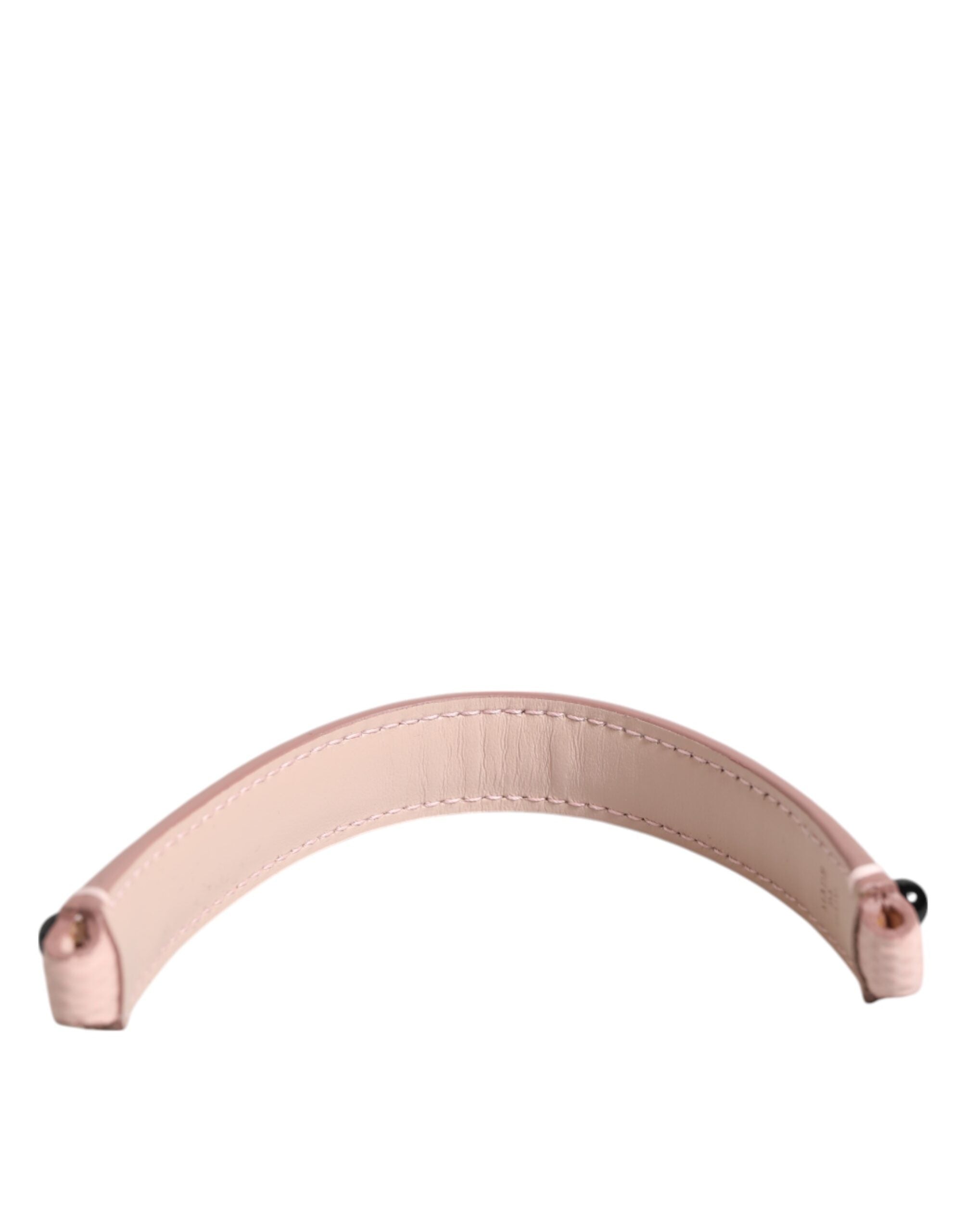 Light Pink Embellished Leather Bag Handle Shoulder Strap