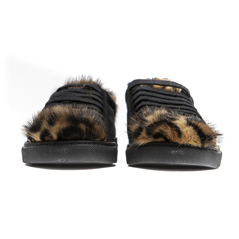 Black Leather Women's Sneaker