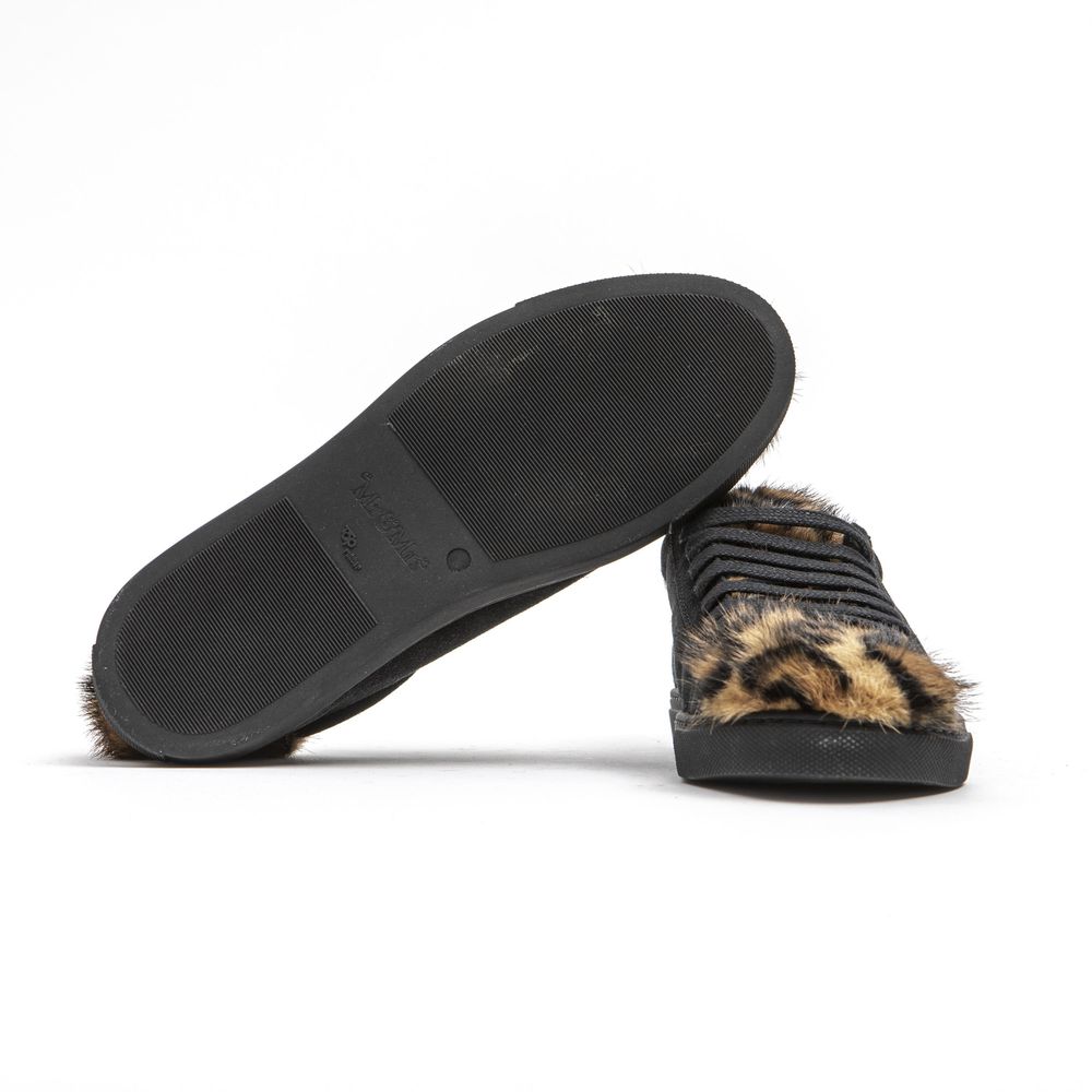 Black Leather Women's Sneaker