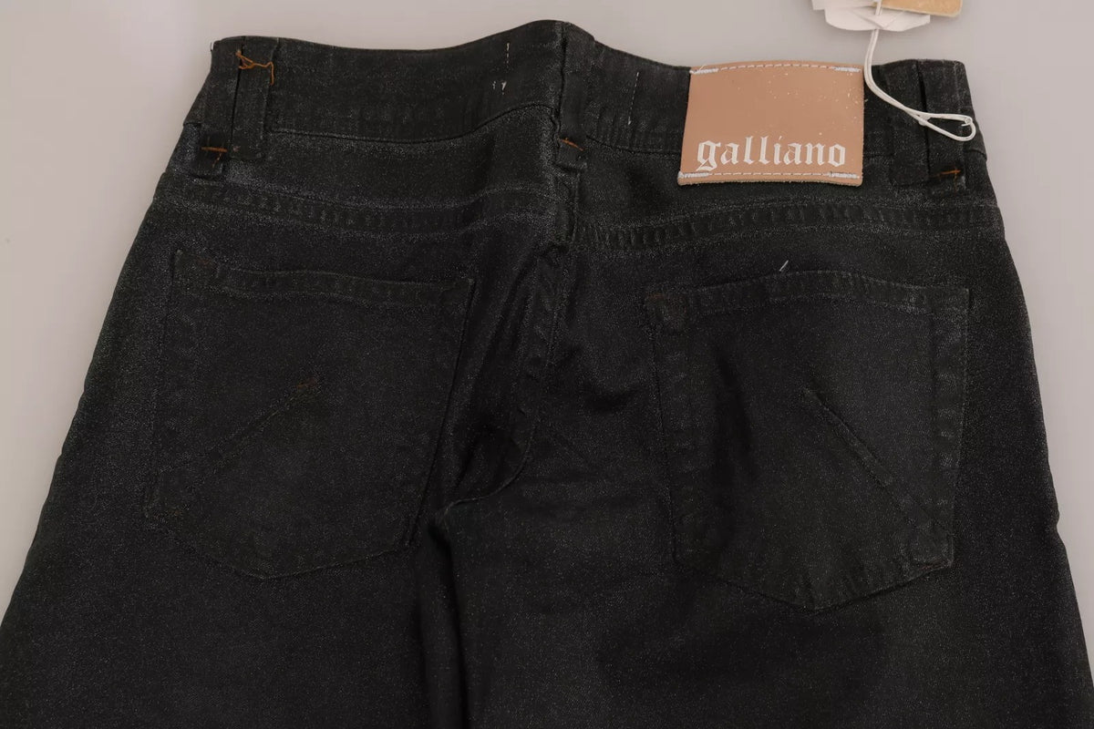 Black Washed Low Waist Regular Leg Denim Pants