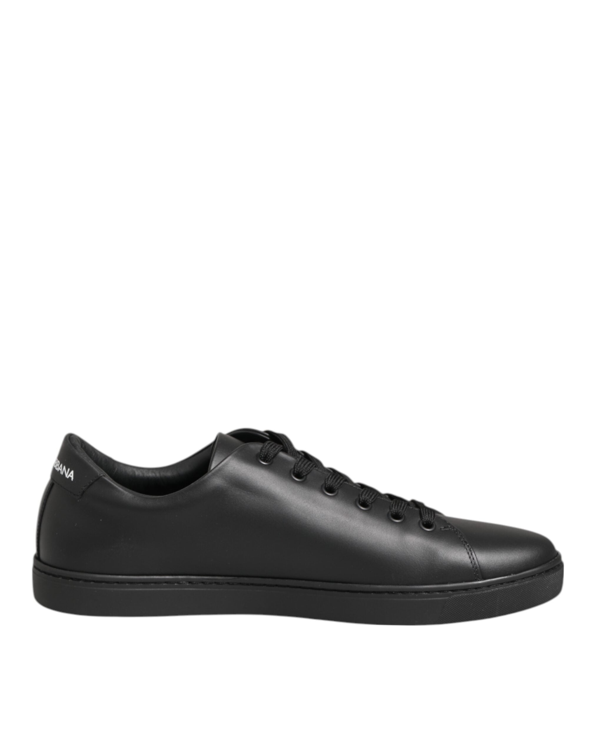 Black Leather Crystal Heart Sneakers Shoes
