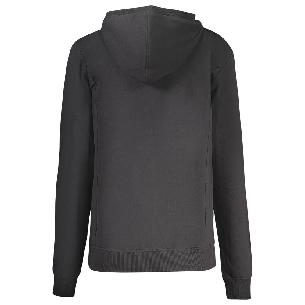 Black Cotton Women Hoodie