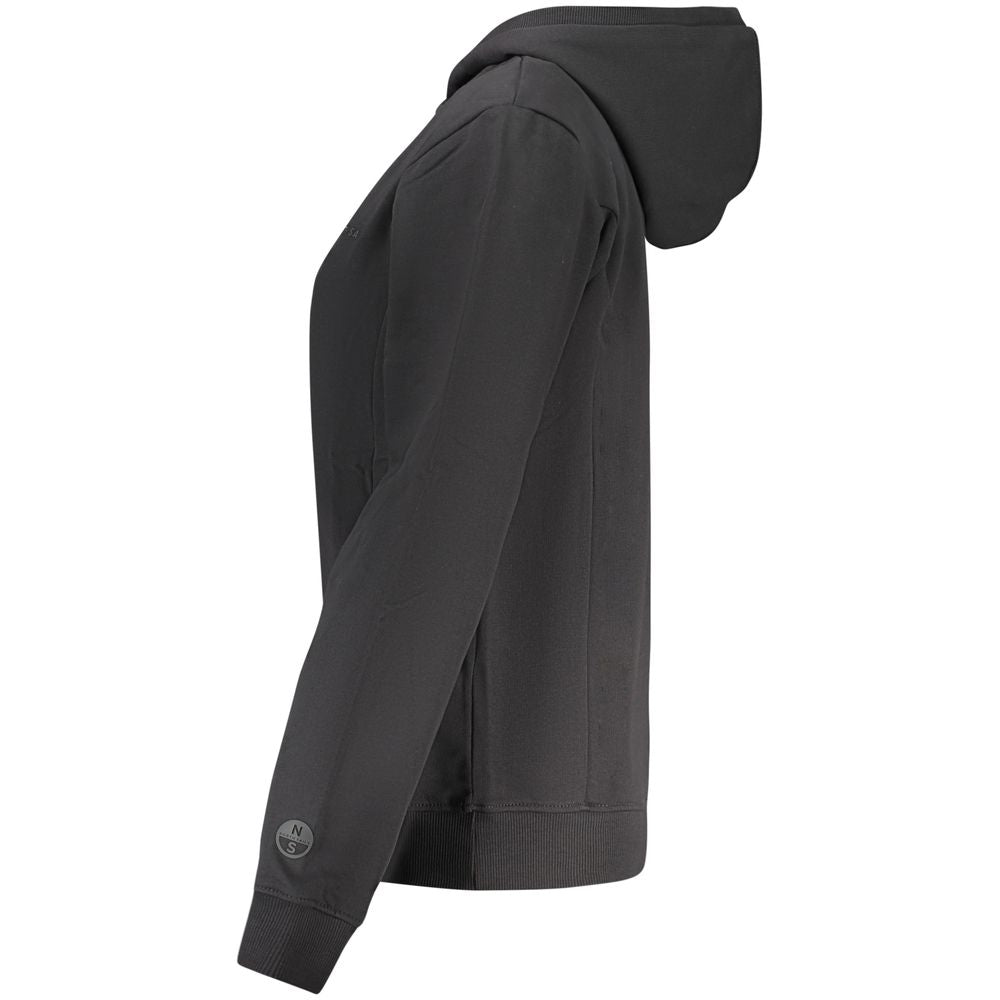 Black Cotton Women Hoodie