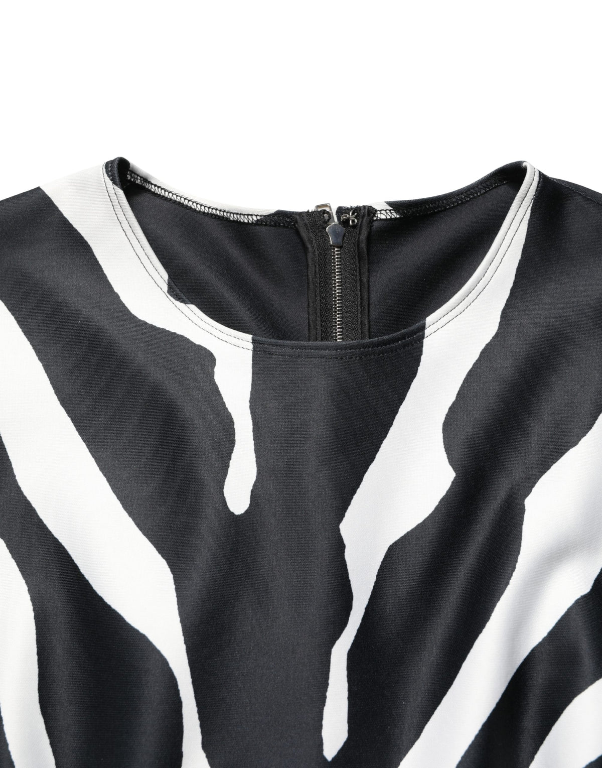Black White Polyester Zebra Pattern Jumpsuit