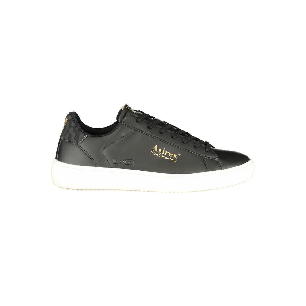 Black Polyurethane Men Sneaker
