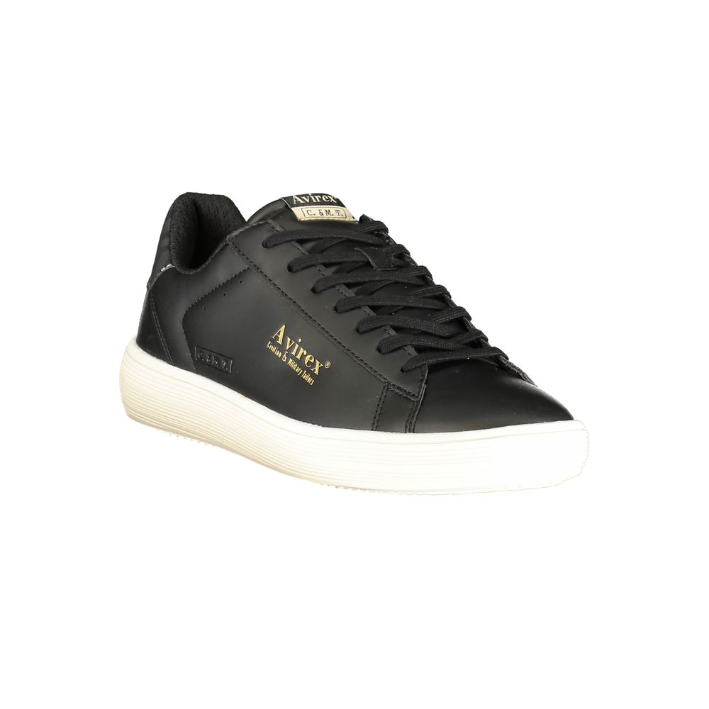 Black Polyurethane Men Sneaker