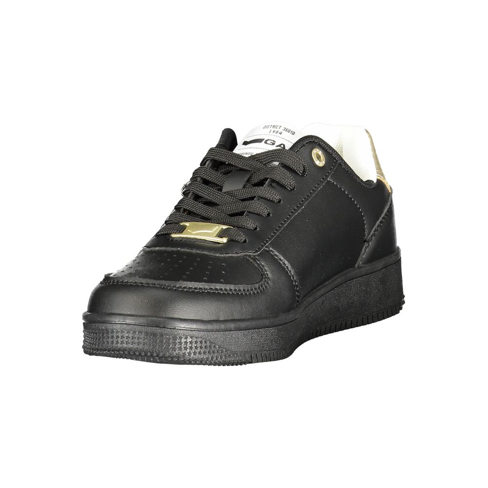 Black Polyurethane Women Sneaker