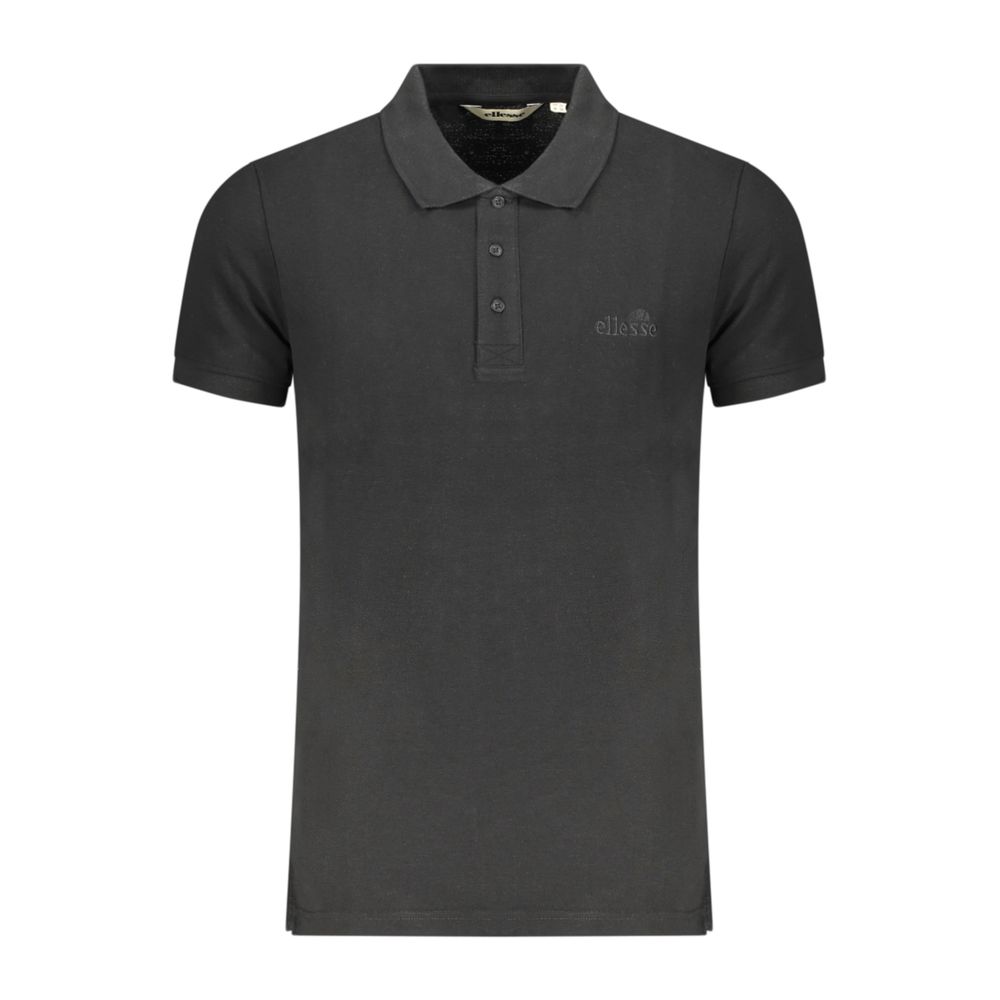 Black Cotton Men Polo Shirt