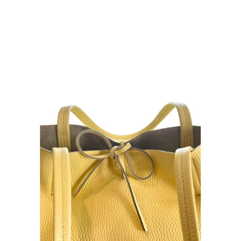 Yellow Leather Women Shoulder Bag