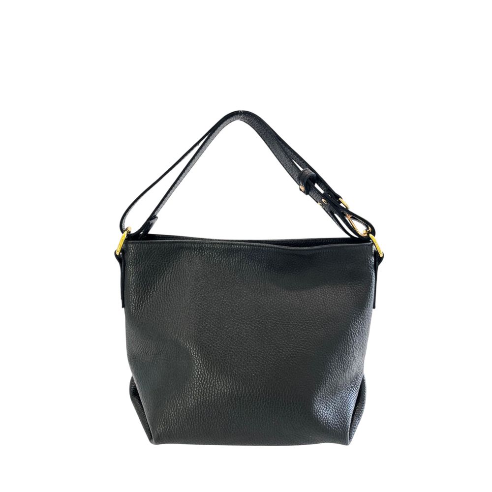 Black Leather Women Shoulder Bag