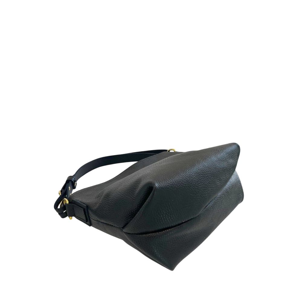 Black Leather Women Shoulder Bag