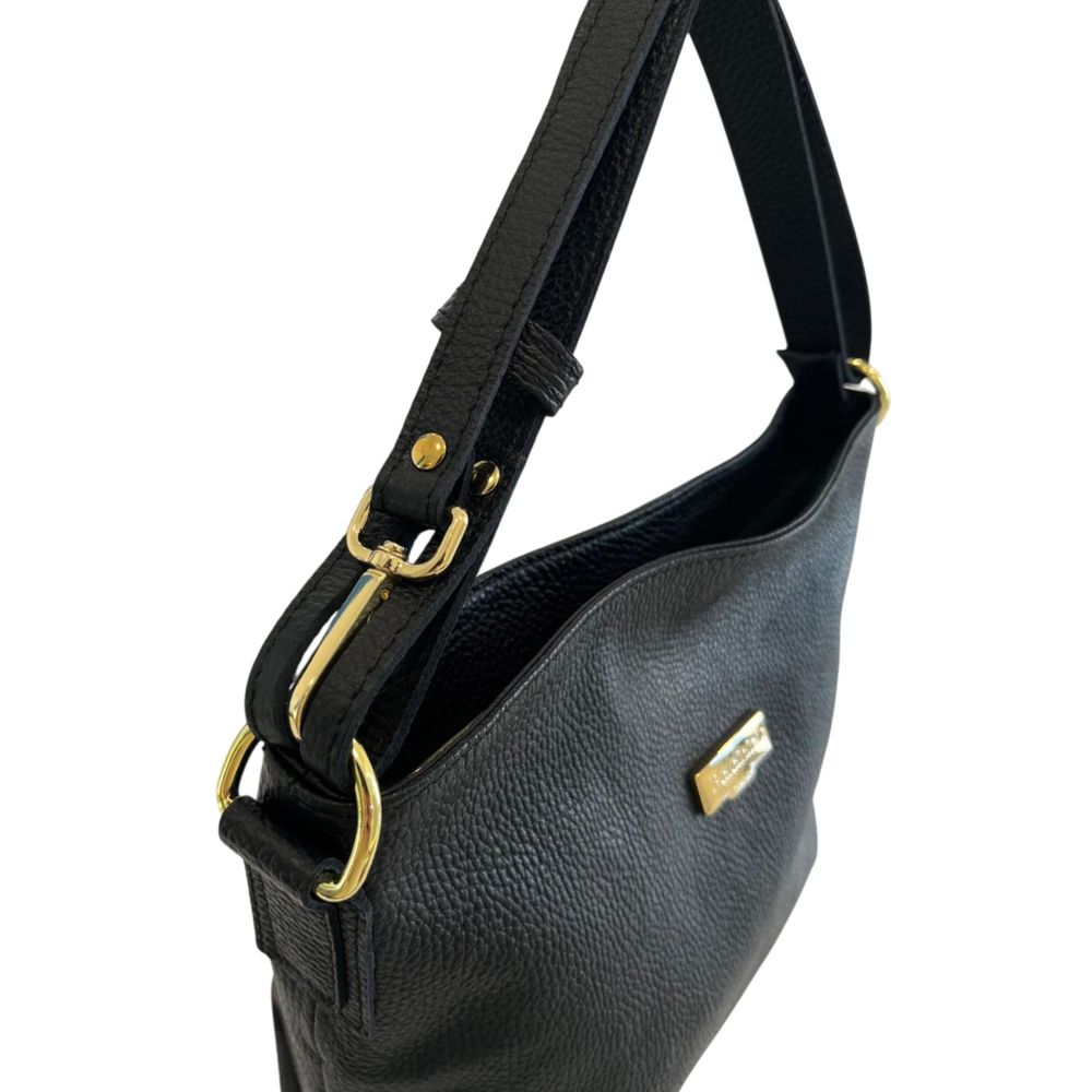 Black Leather Women Shoulder Bag